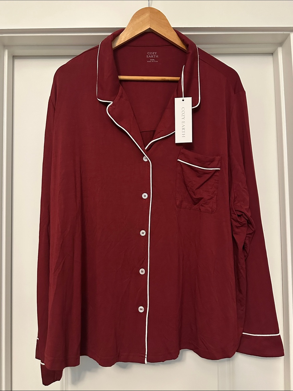 Cozy Earth Women's Bamboo Stretch Knit Classic Long Sleeve Pajama Top